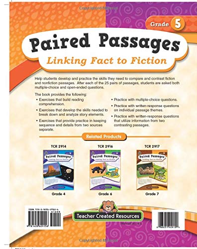 Paired Passages grade 5 back cover