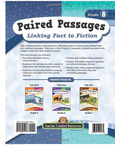 Paired Passages: Linking Fact to Fiction grade 8 sample pages