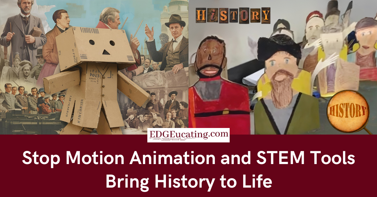 Cardboard history figures animated with microbit